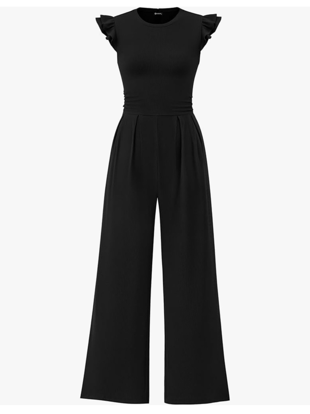 Classic Black Cap-Sleeve jumpsuit